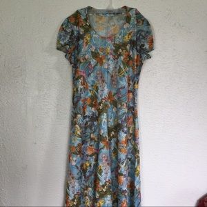 gorgeous vtg maxi floral print dress